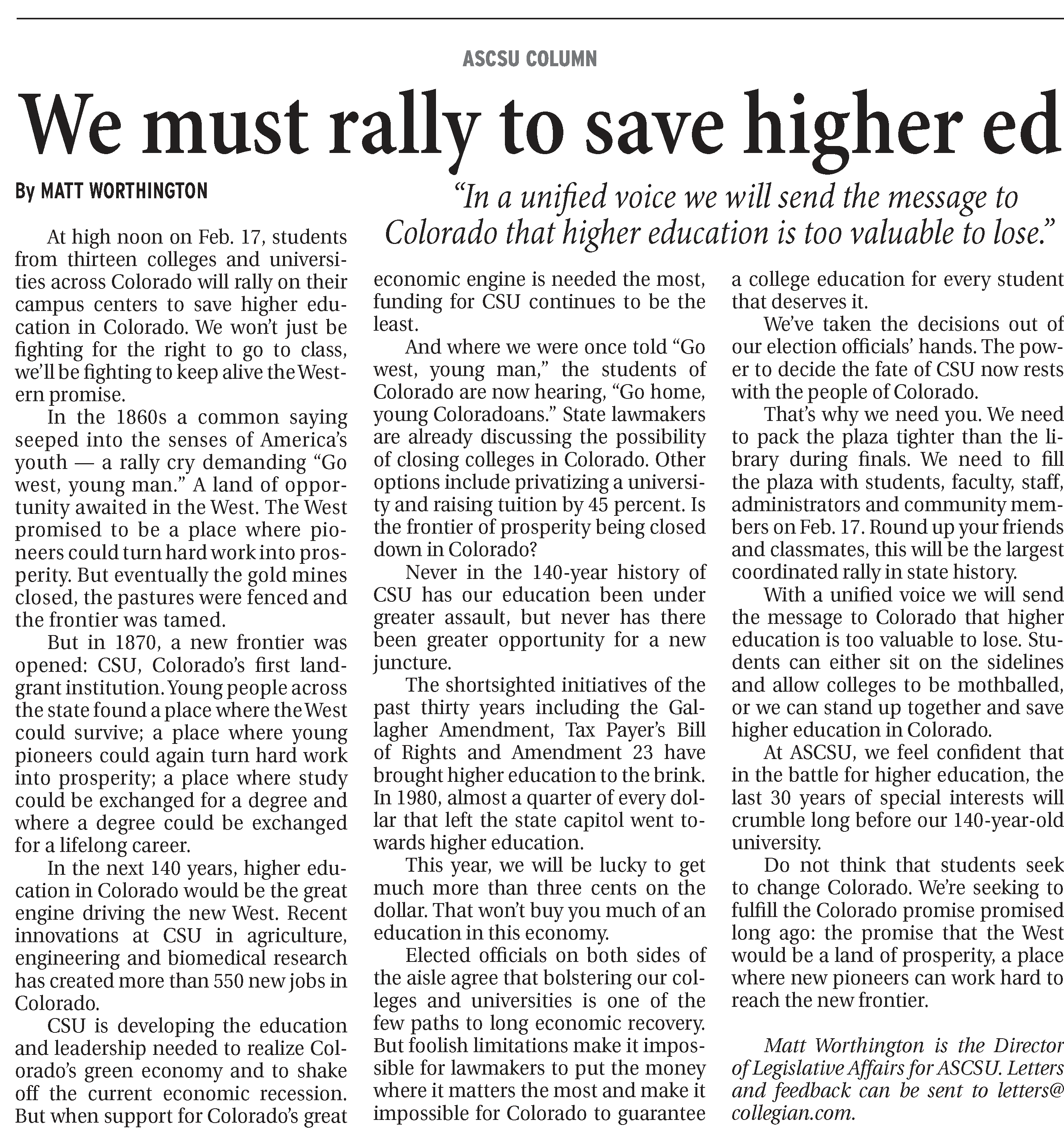 ASCSU Editorial